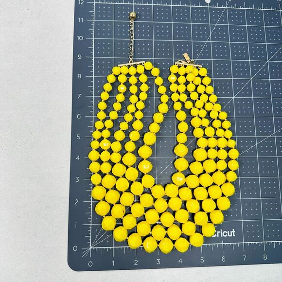 Kate Spade Necklace Layered Beaded Chunky Yellow Cut to the Chase Faceted 18" - Picture 7 of 9